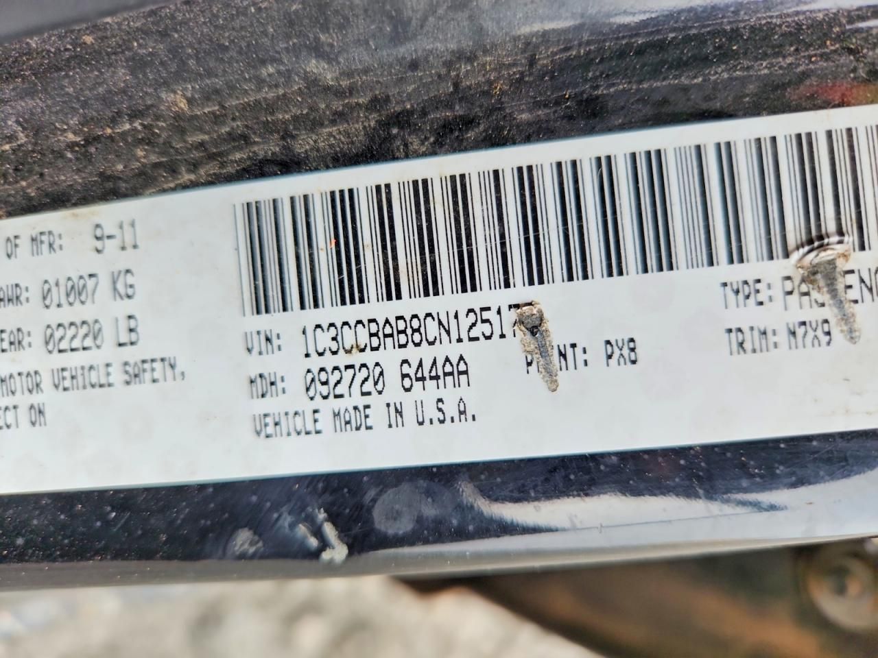 2012 Chrysler 200 lx