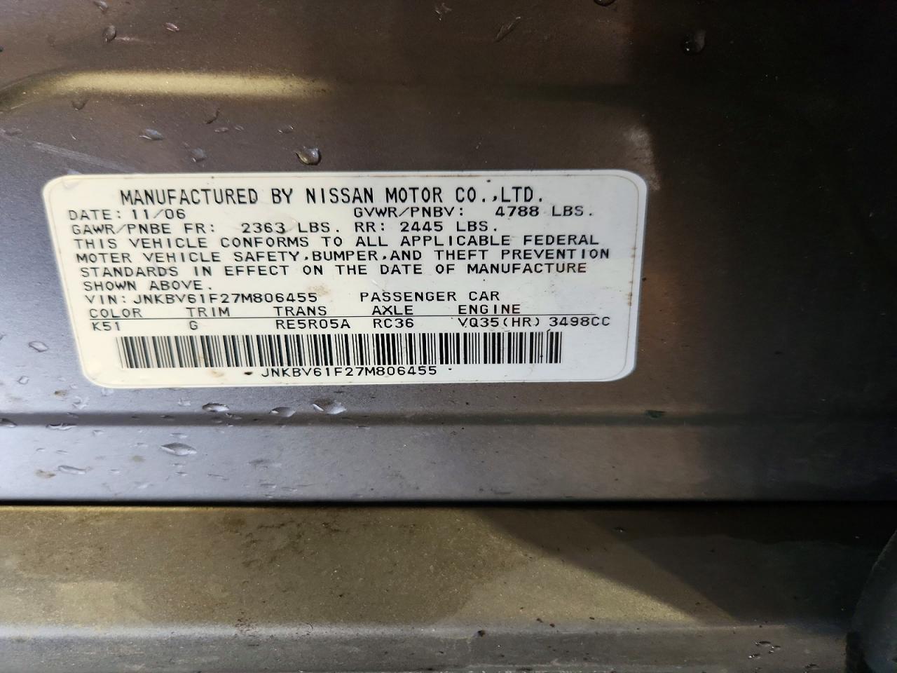 2007 Infiniti G35 x