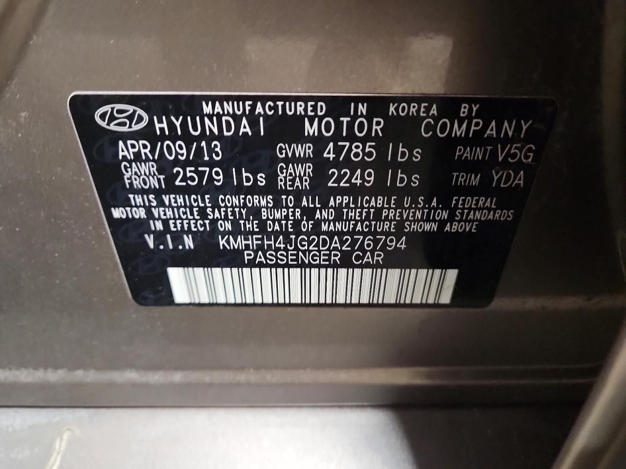 2013 Hyundai Azera gls