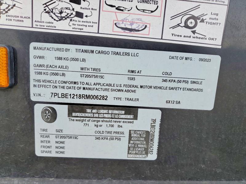 2024 Titanium Cargo 6X12 SA Enclosed Cargo Trailer