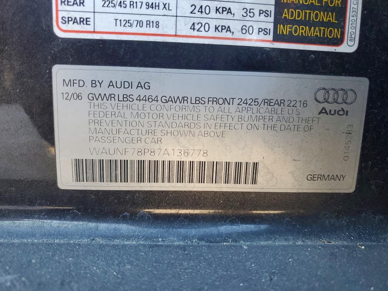 2007 Audi A3 2.0 Premium