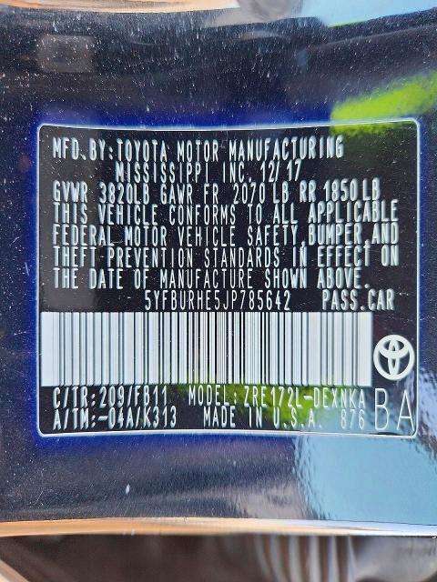 2018 Toyota Corolla le