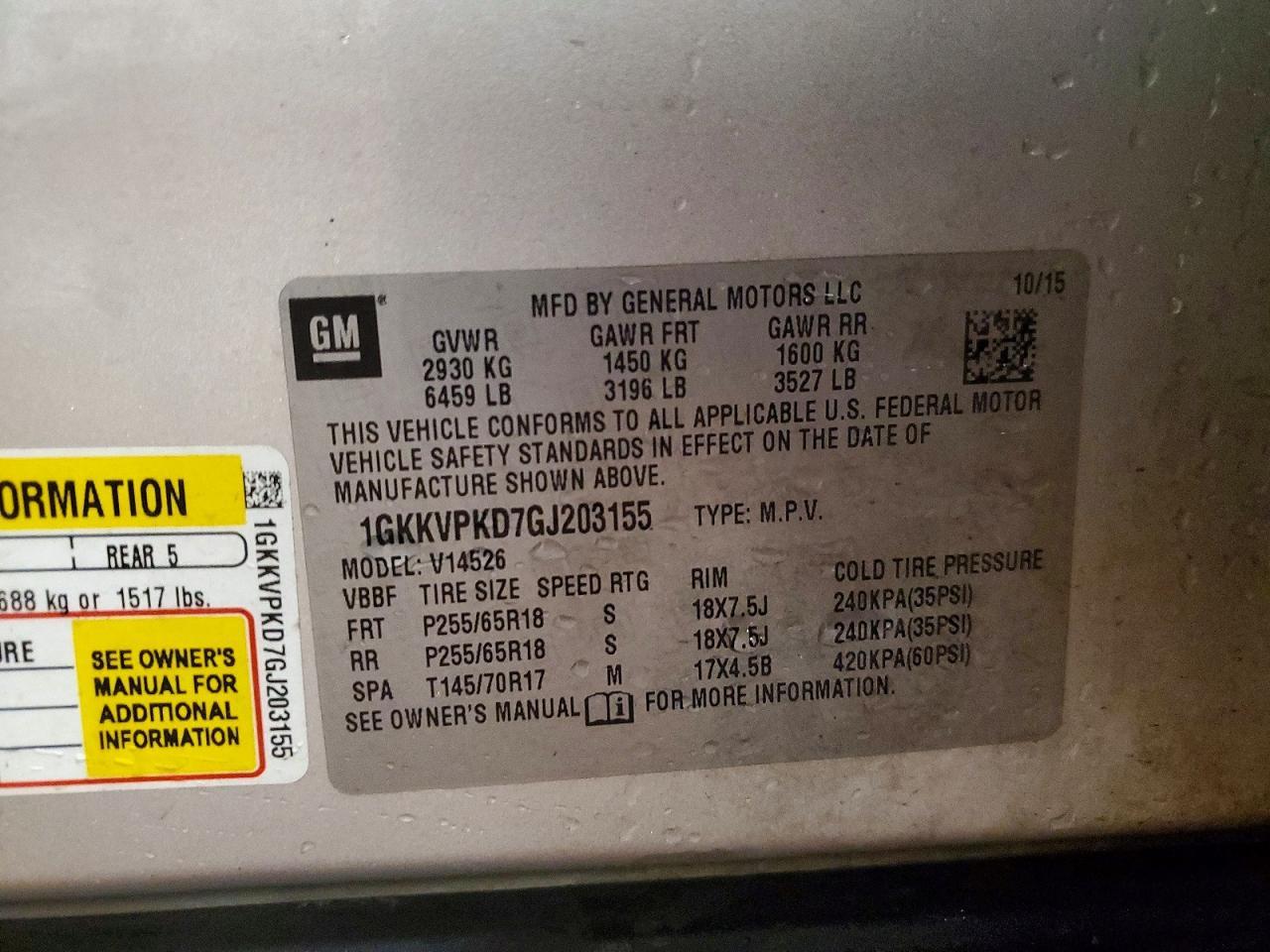 2016 GMC Acadia sle