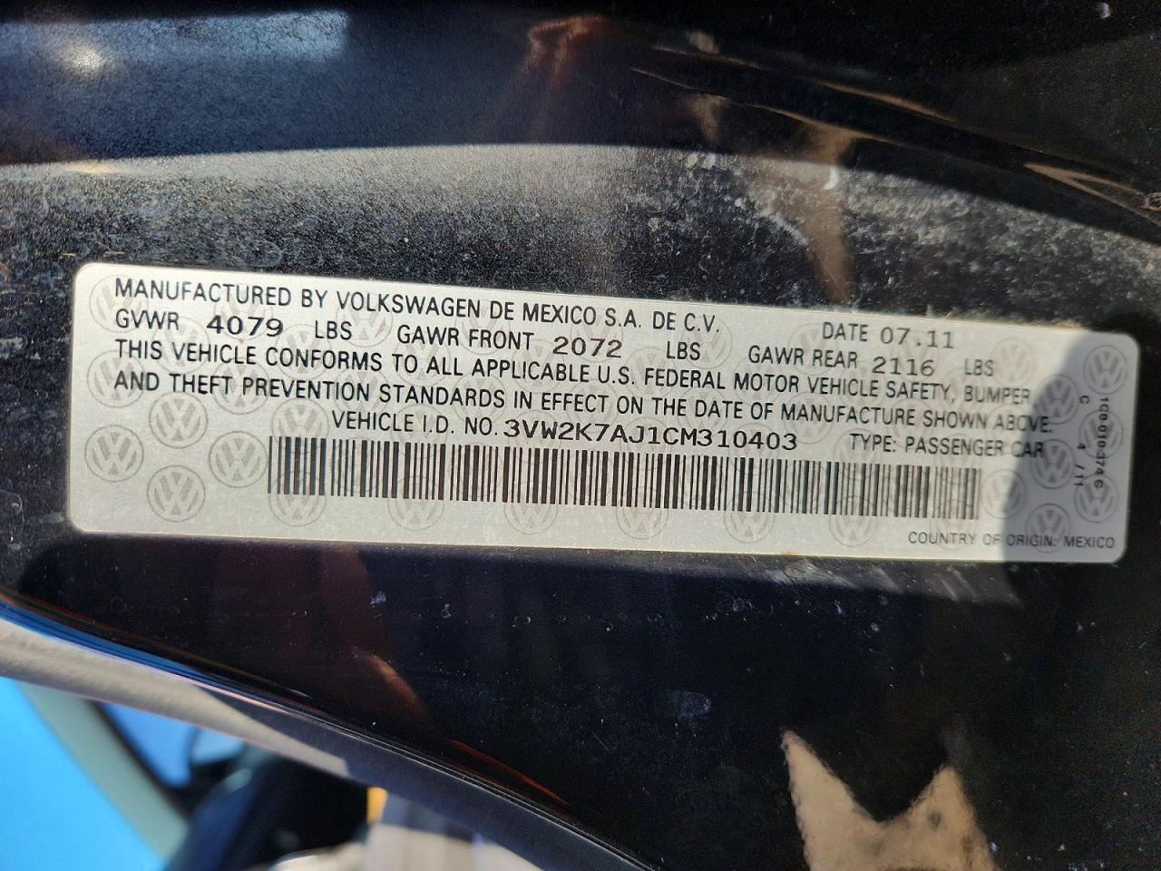 2012 Volkswagen Jetta Base