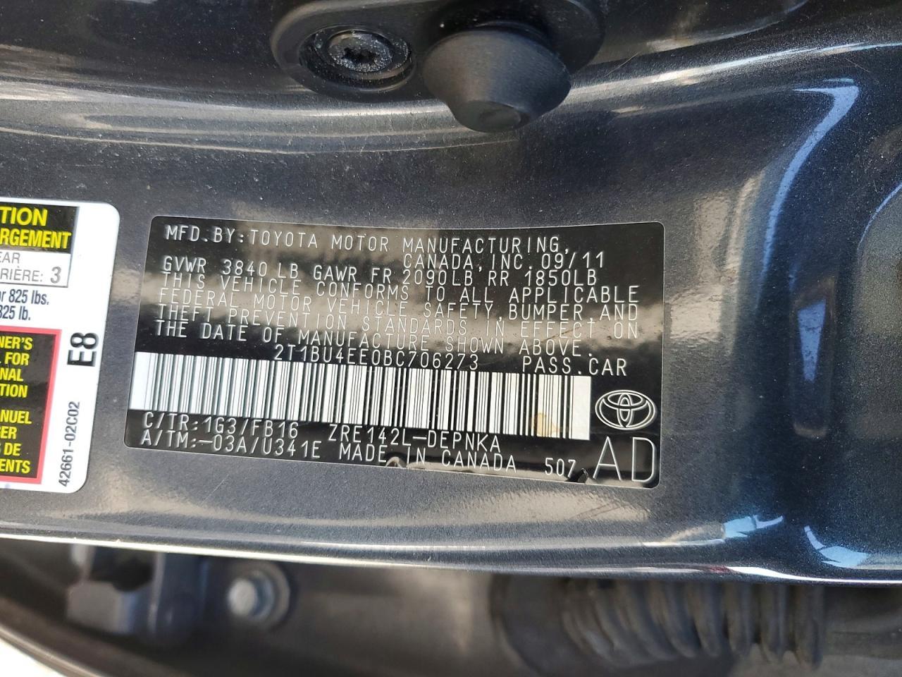 2011 Toyota Corolla le