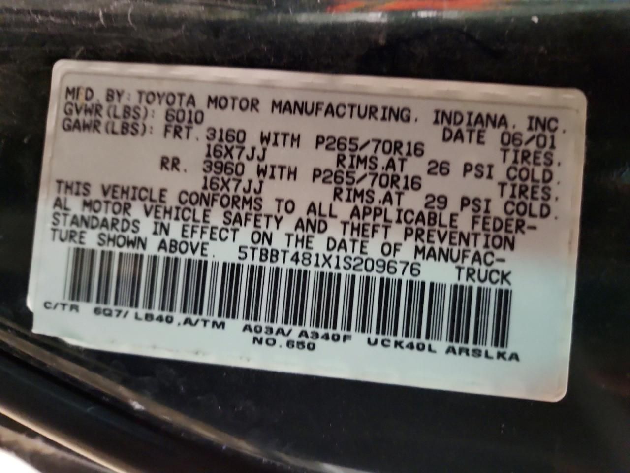 2001 Toyota Tundra Access Cab Limited