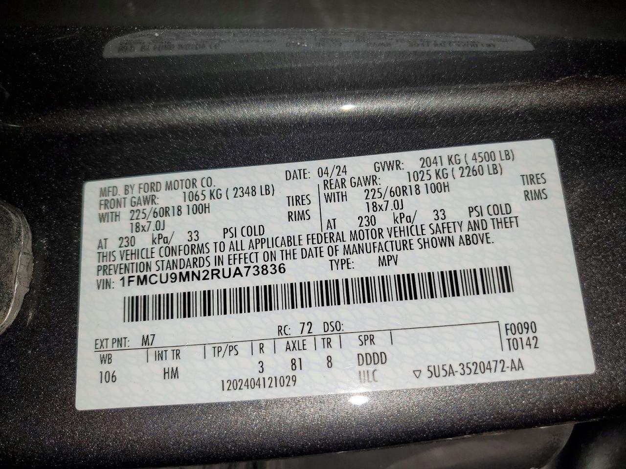 2024 Ford Escape st Line