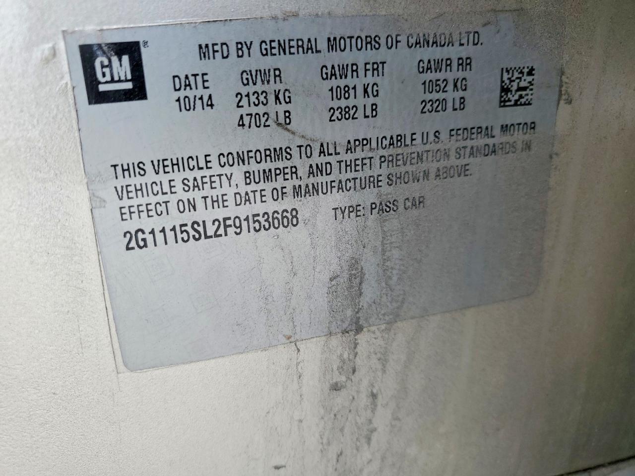 2015 Chevrolet Impala lt