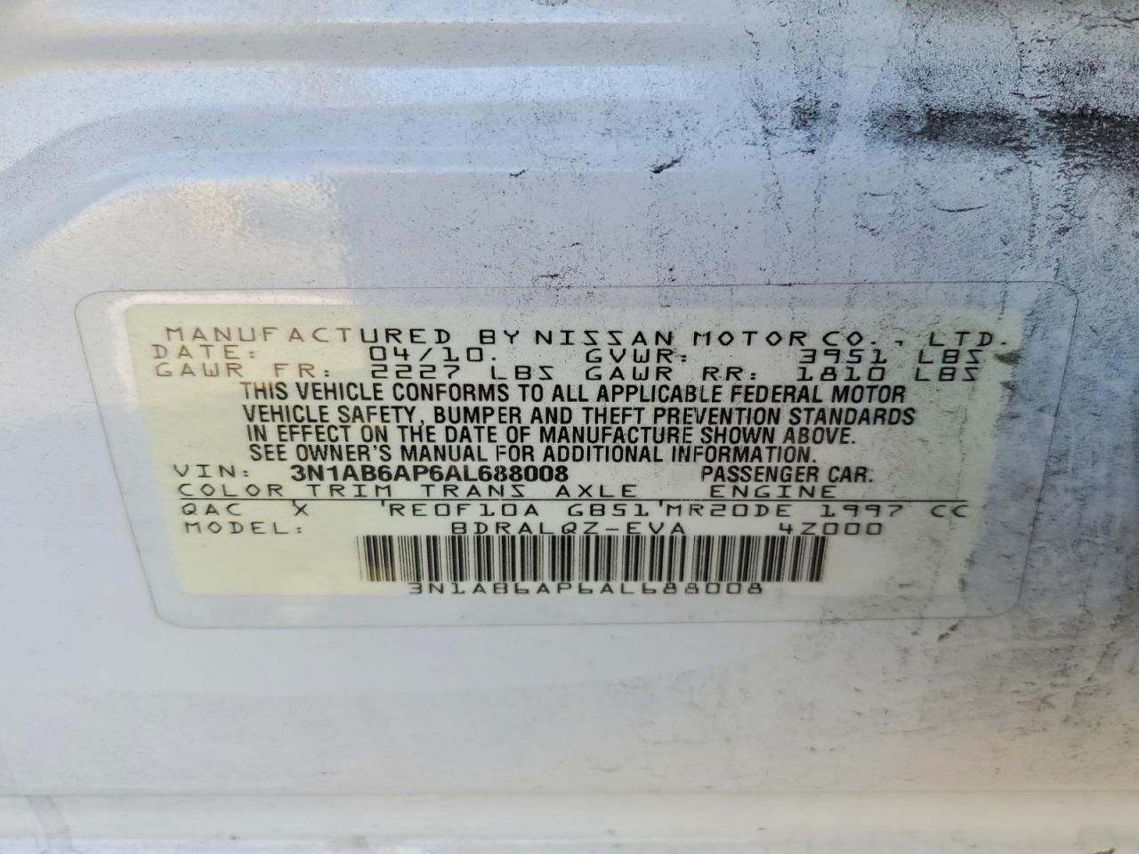 2010 Nissan Sentra 2.0