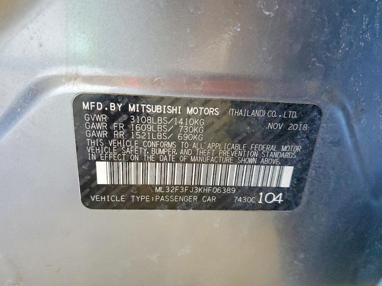 2019 Mitsubishi Mirage G4 es