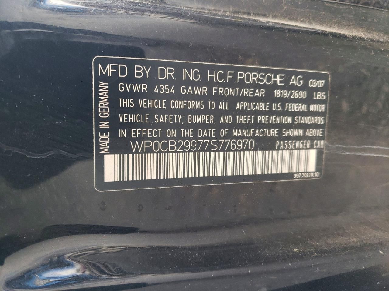 2007 Porsche 911 Carrera s Cabriolet