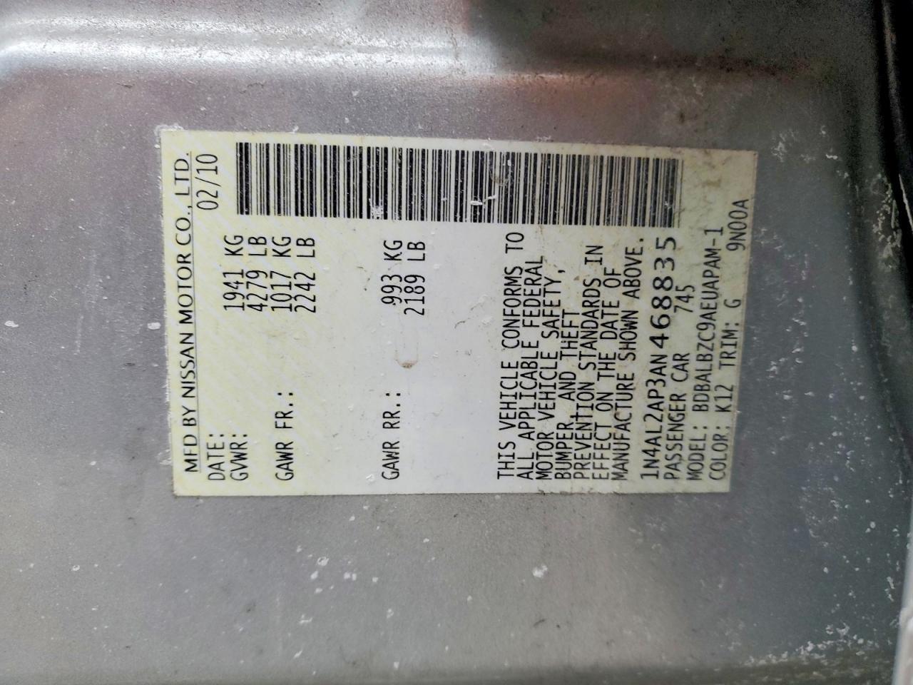 2010 Nissan Altima Base