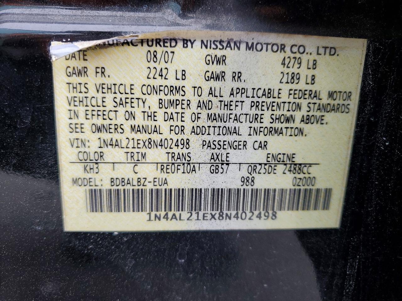 2008 Nissan Altima 2.5