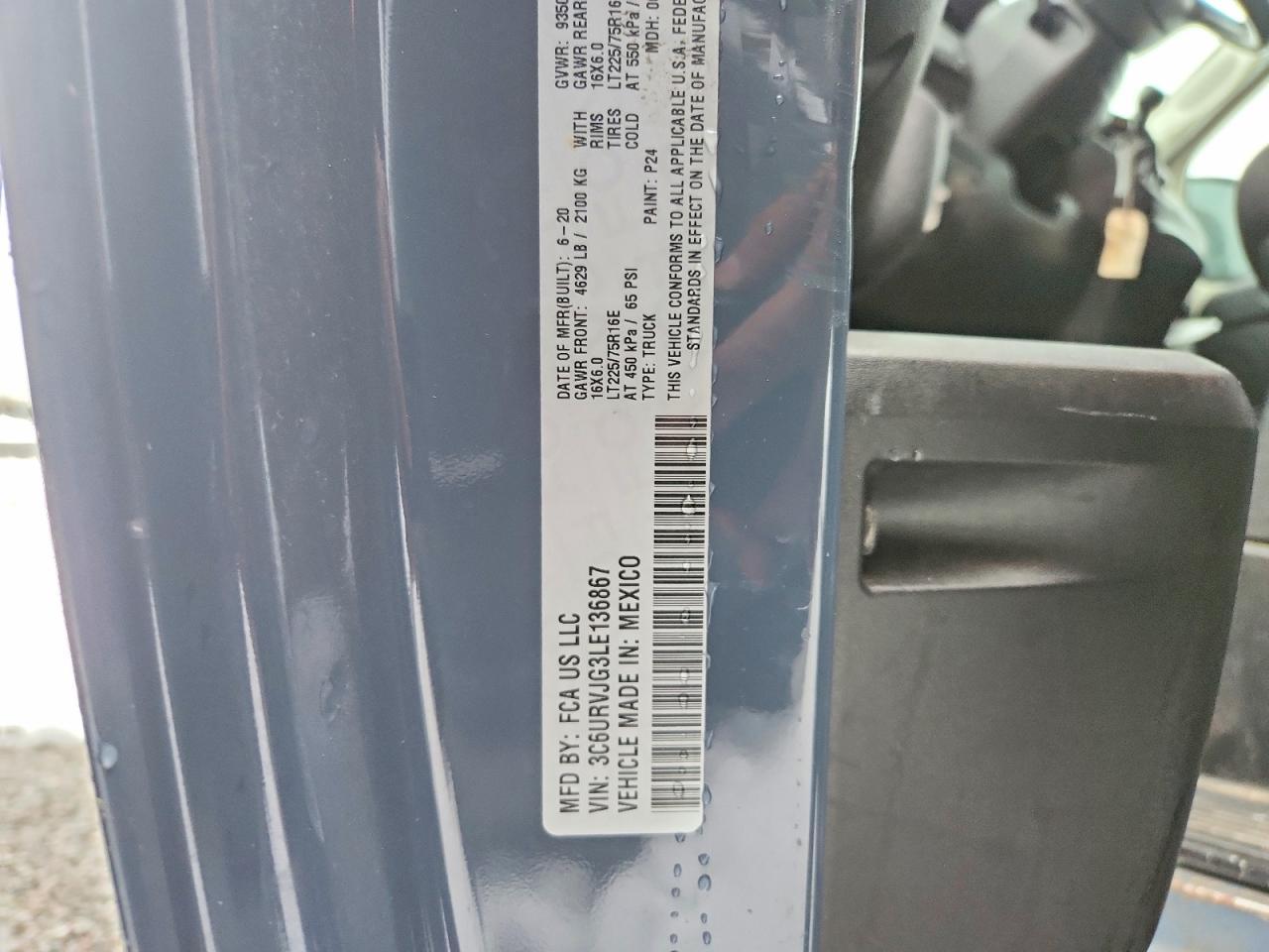 2020 Dodge Ram Promaster 3500 Delivery van