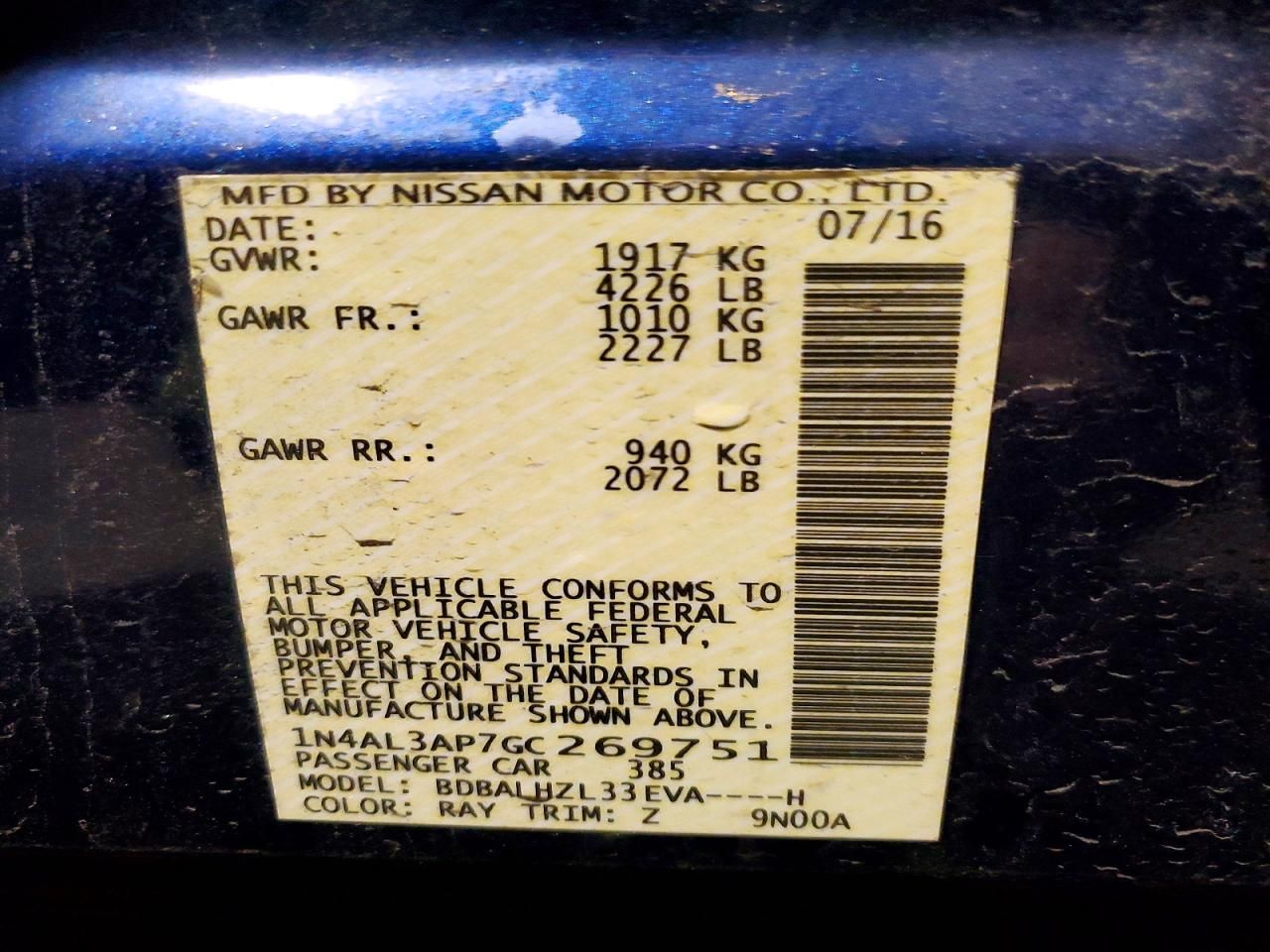 2016 Nissan Altima 2.5