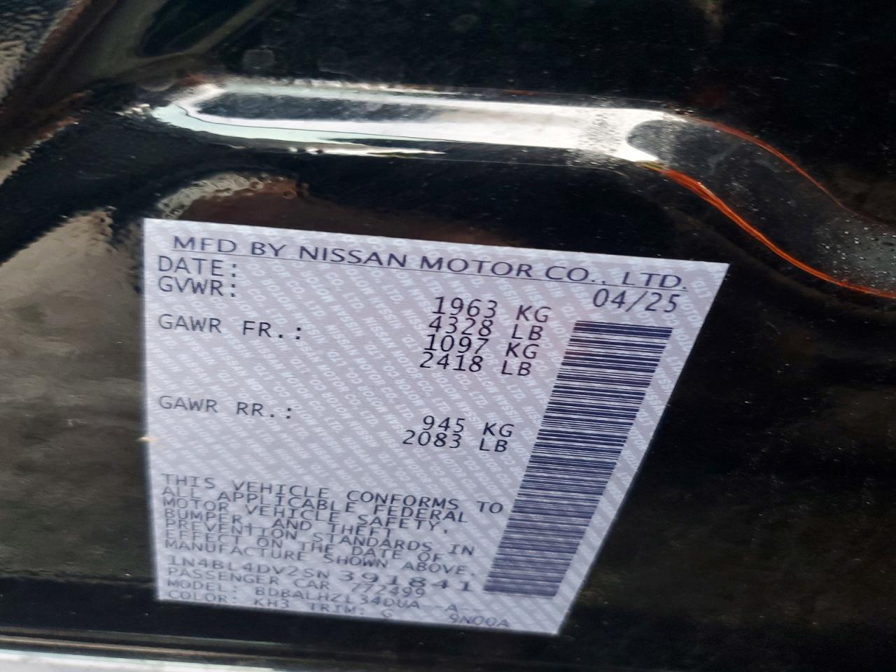 2025 Nissan Altima 2.5 sv