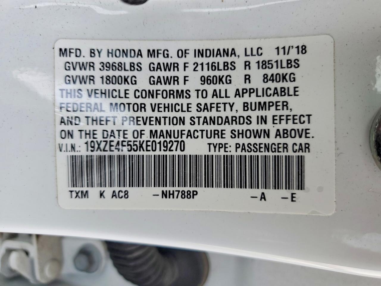 2019 Honda Insight ex