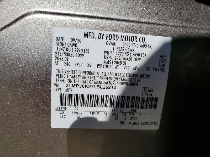 2020 Lincoln Nautilus Reserve