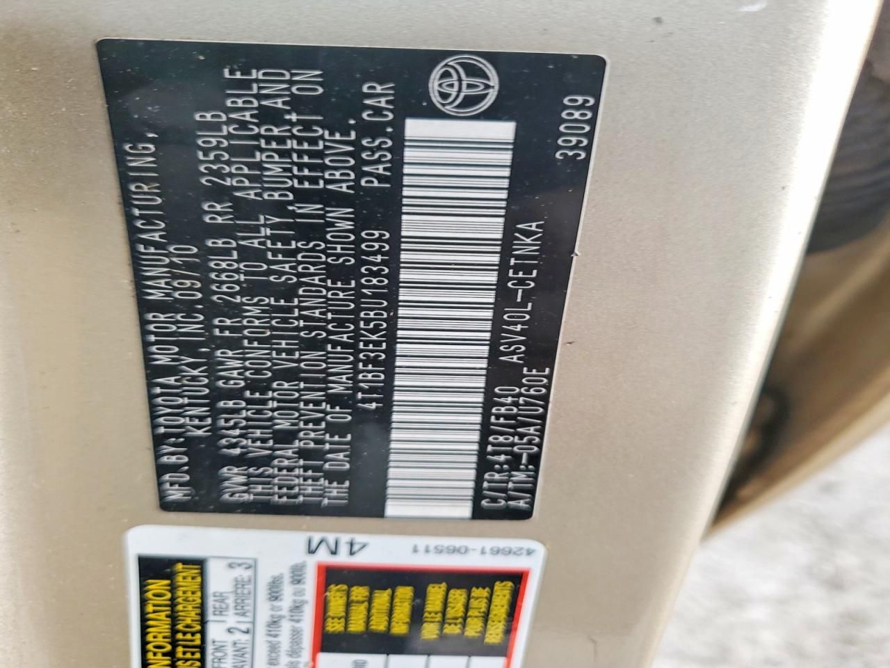 2011 Toyota Camry Base