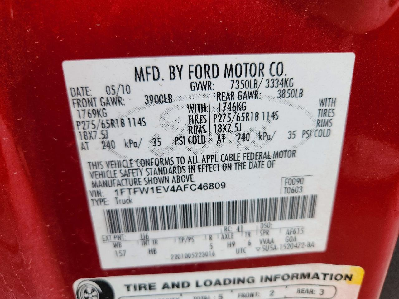 2010 Ford F150 Supercrew