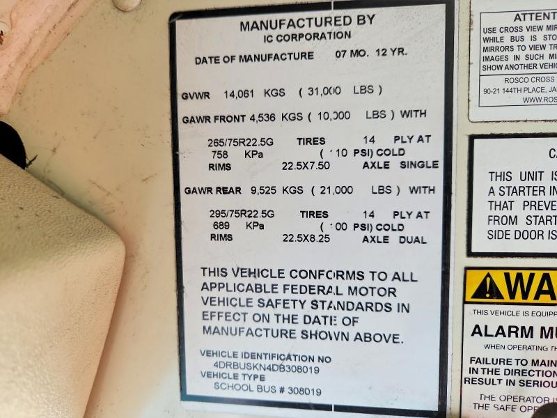 2013 Icrp 2013 IC Corporation CE Series School-School Bus