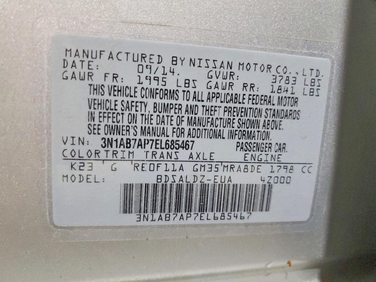 2014 Nissan Sentra s