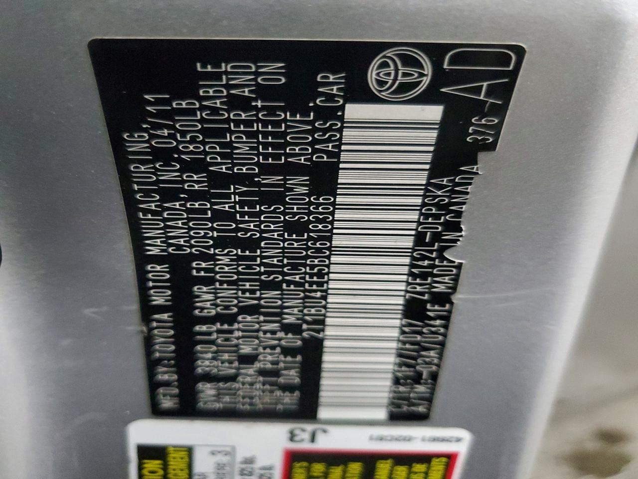 2011 Toyota Corolla Base