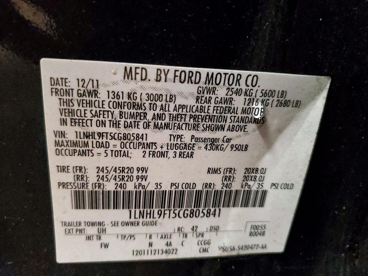 2012 Lincoln MKS