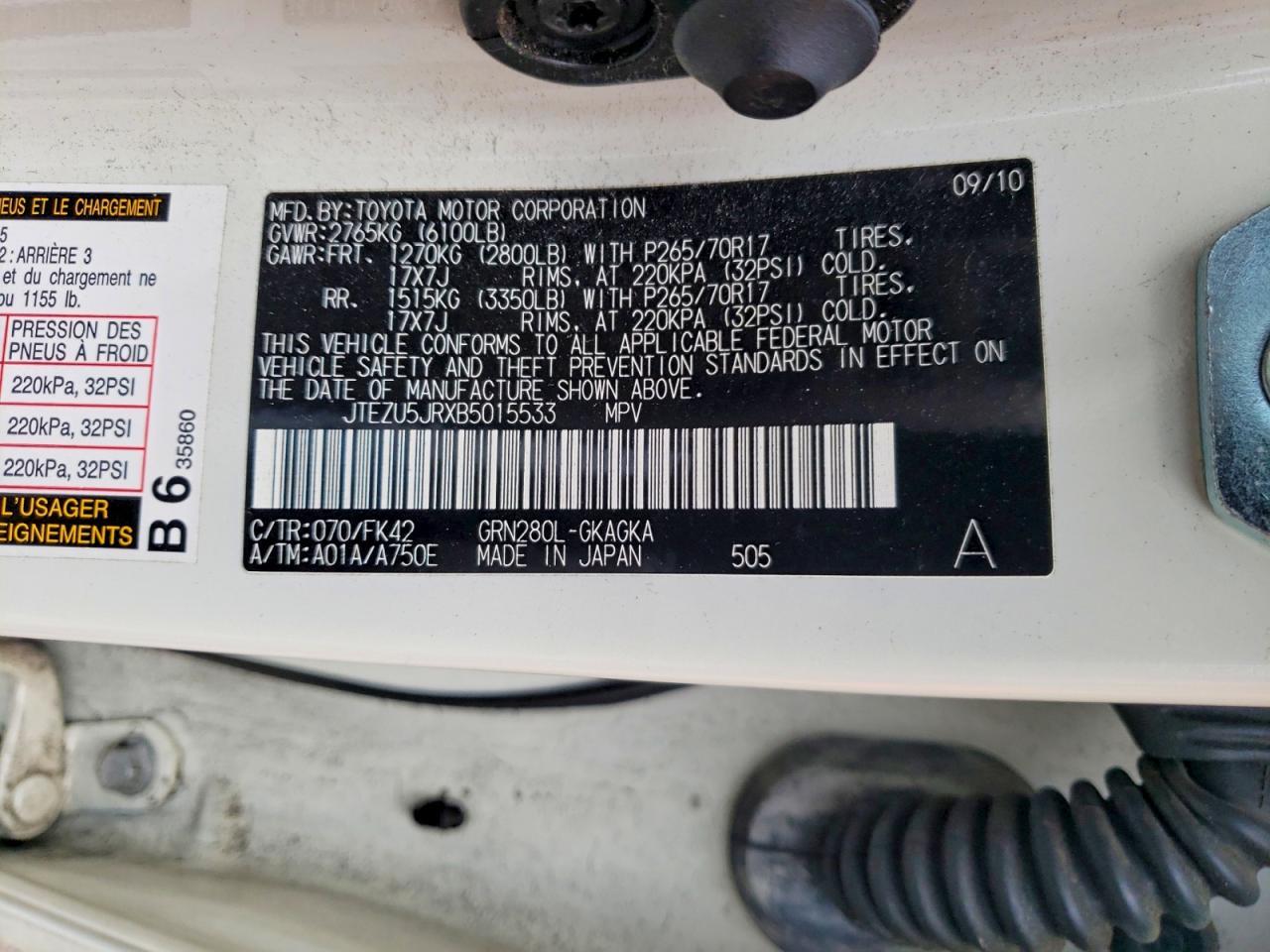 2011 Toyota 4runner SR5