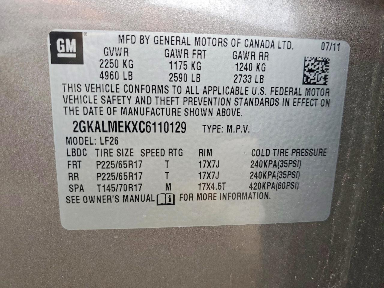 2012 GMC Terrain sle