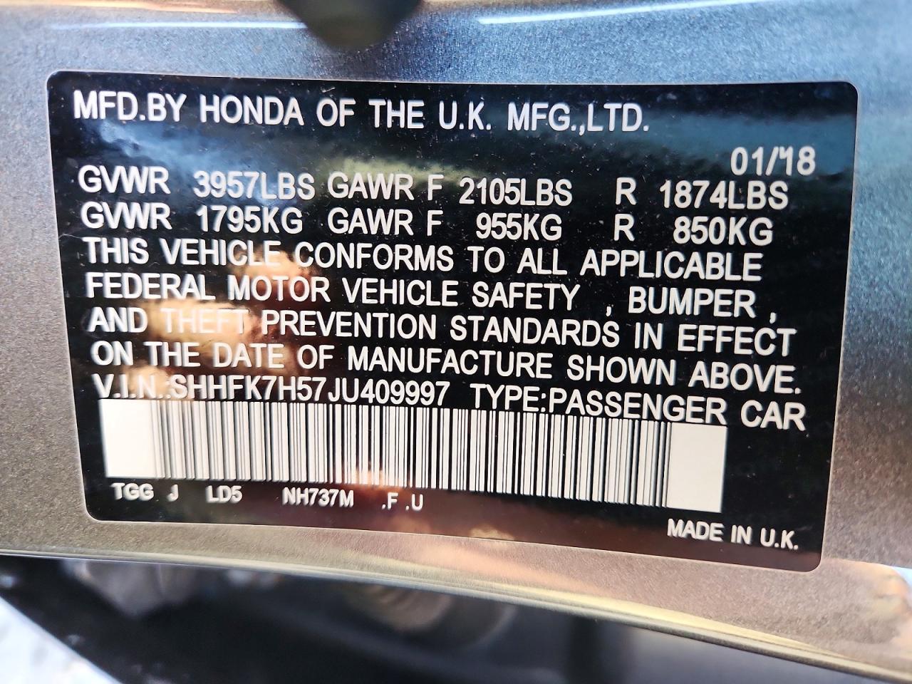 2018 Honda Civic ex