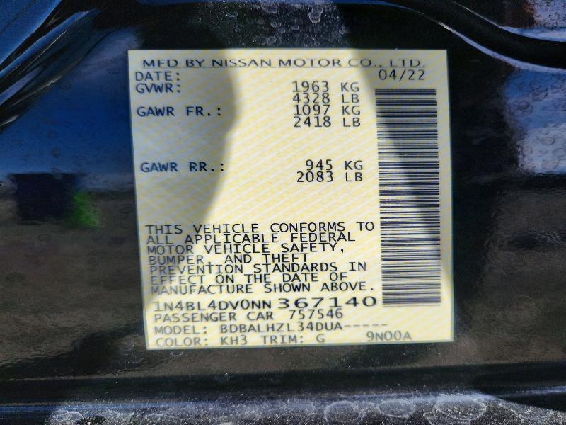 2022 Nissan Altima sv