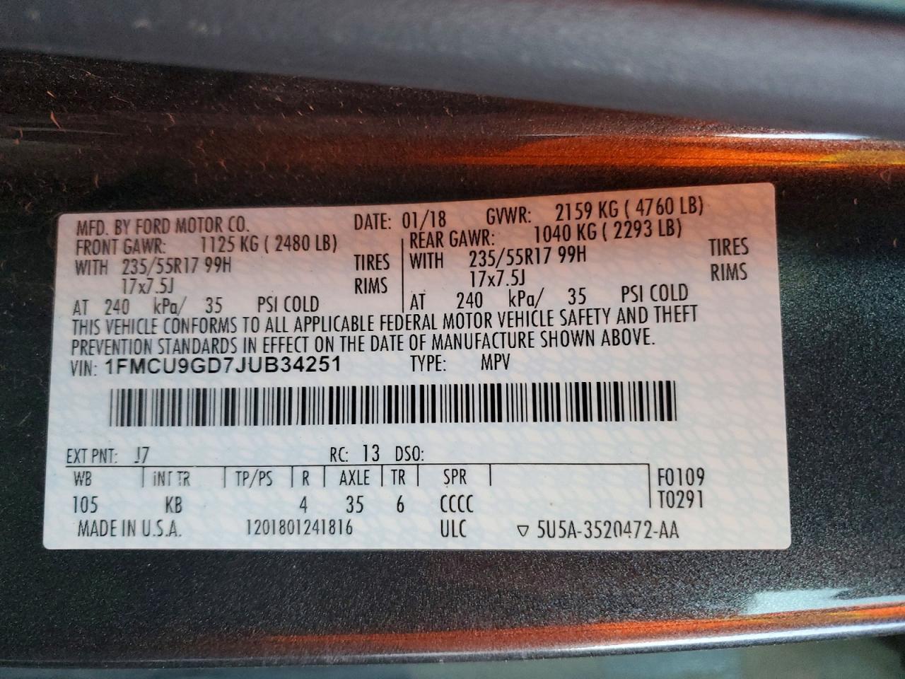 2018 Ford Escape se