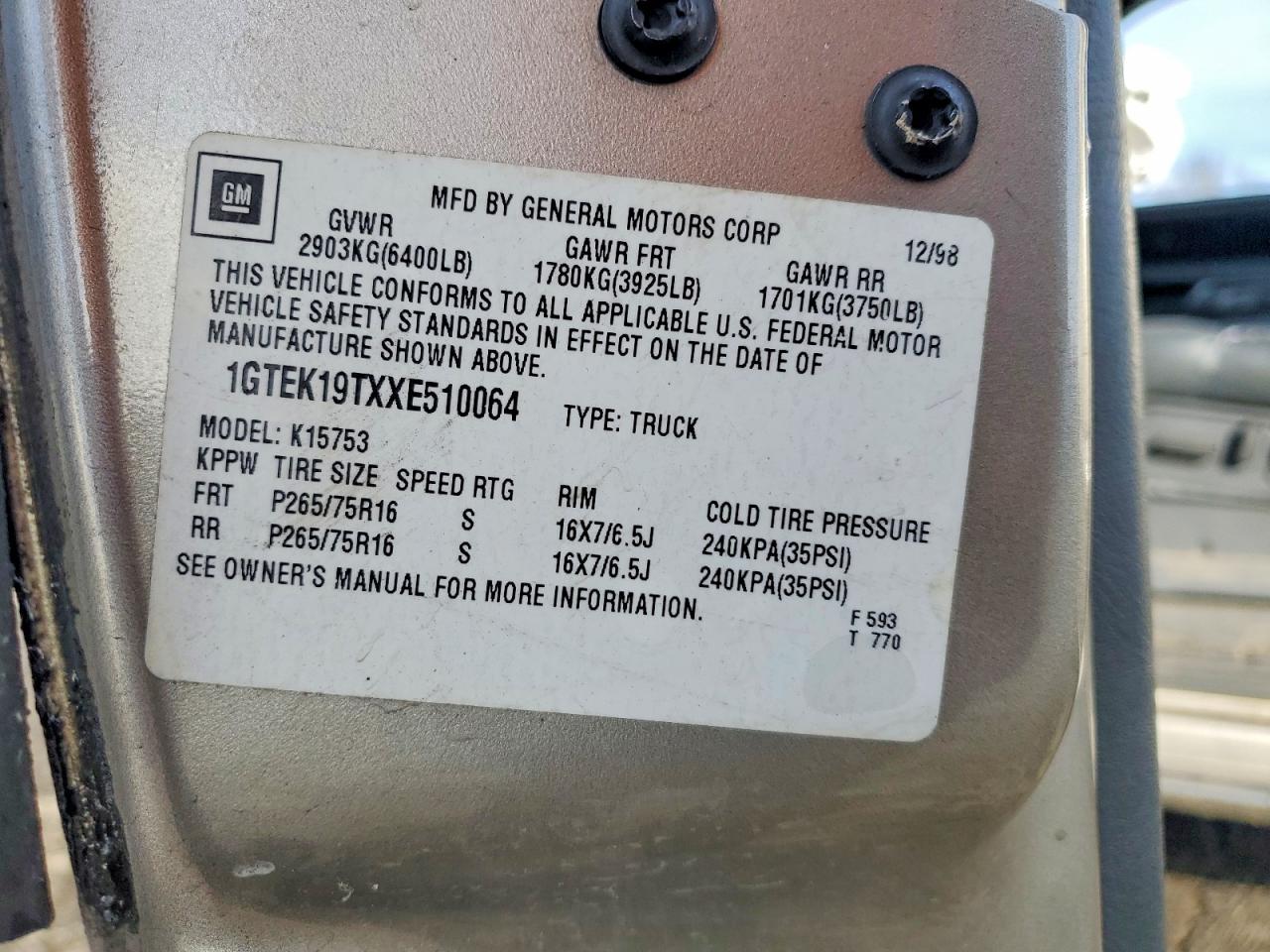1999 GMC New Sierra K1500