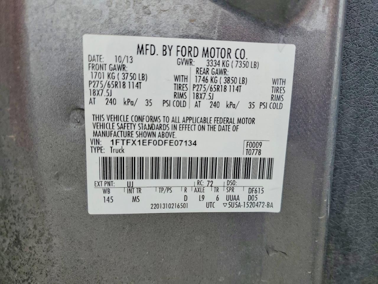 2013 Ford F150 Super cab