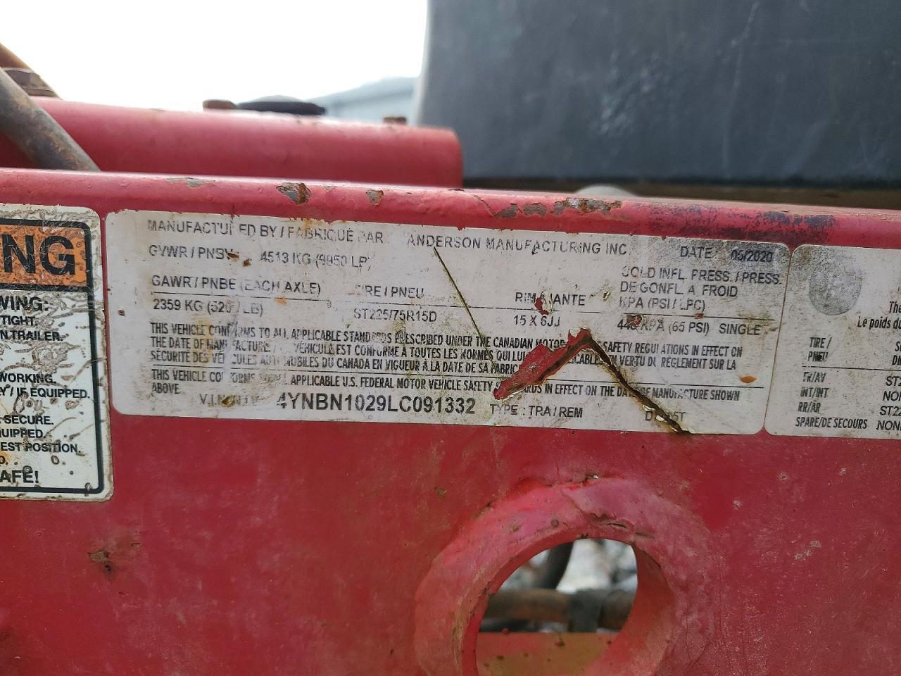 2020 Anderson Mfg 2020 Anderson Manufacturing Dump Trailer
