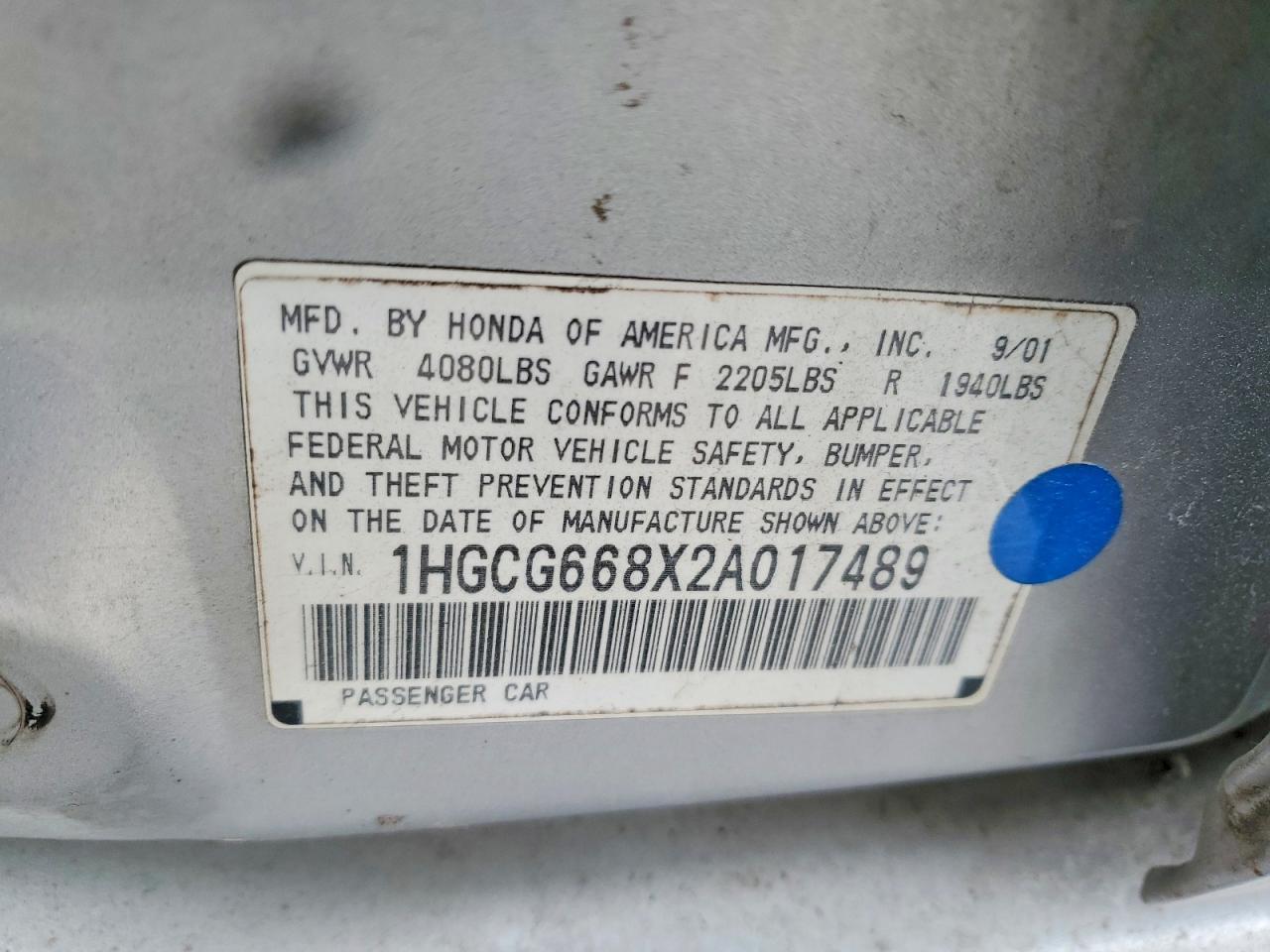 2002 Honda Accord ex