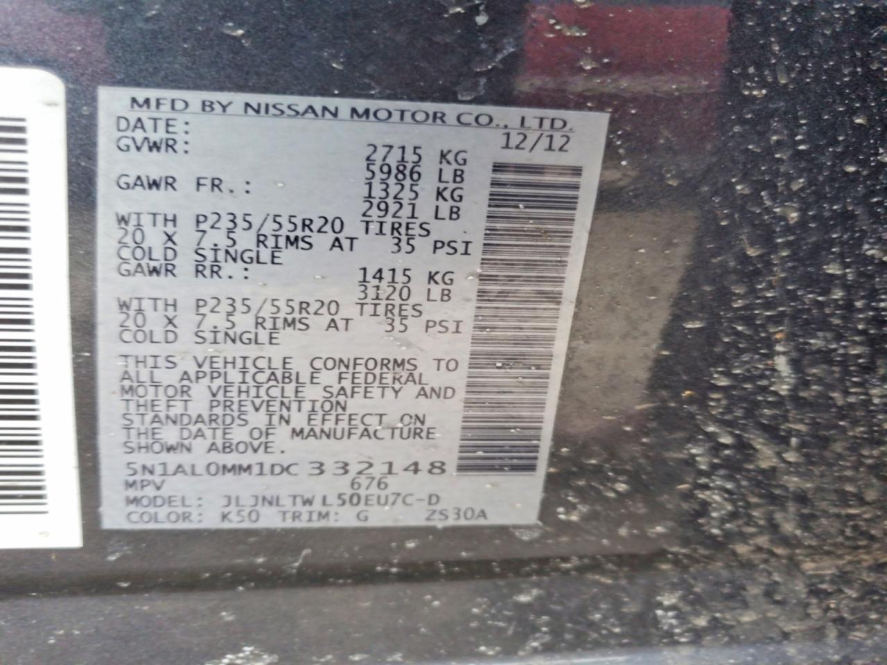 2013 Infiniti Jx35 Base