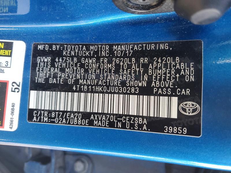 2018 Toyota Camry l