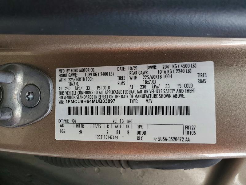 2021 Ford Escape sel