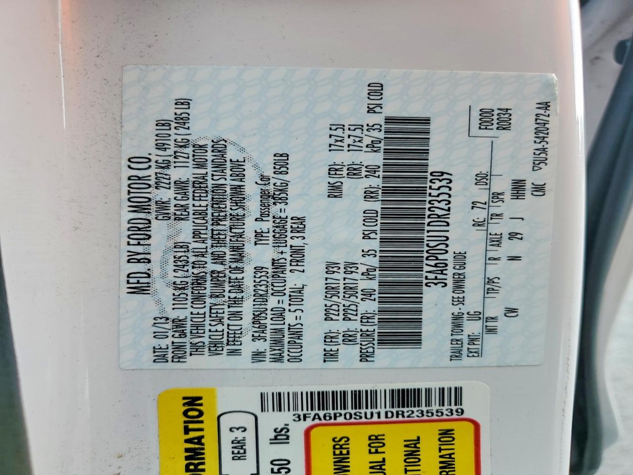 2013 Ford Fusion Titanium Phev