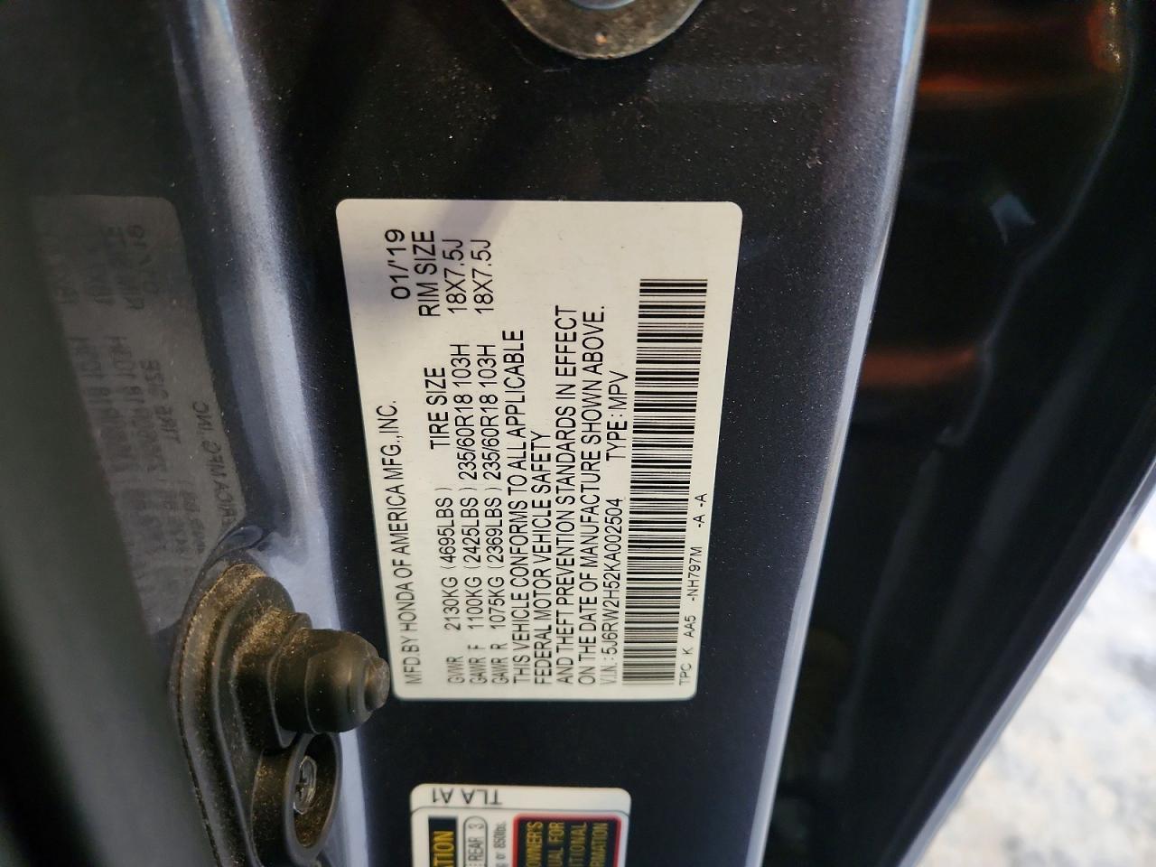 2019 Honda Cr-v ex