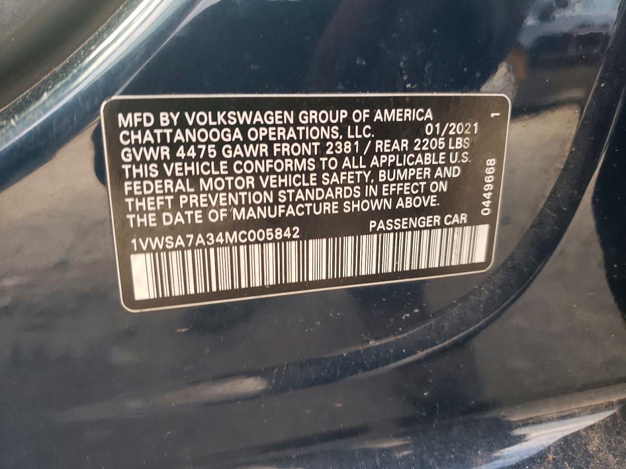 2021 Volkswagen Passat se