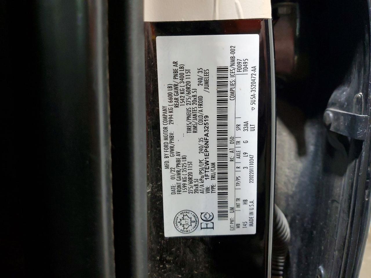 2022 Ford F150 Supercrew