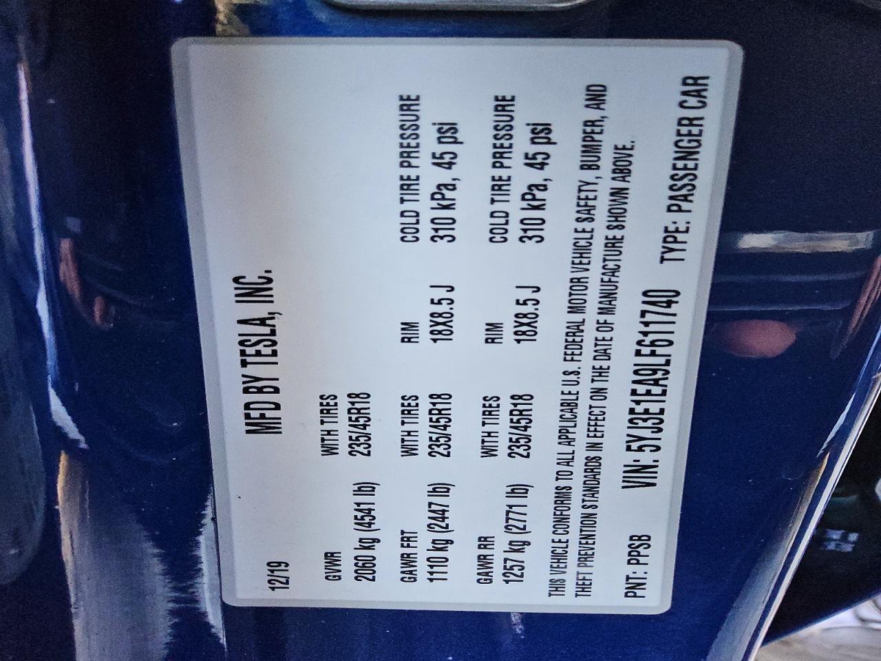 2020 Tesla Model 3