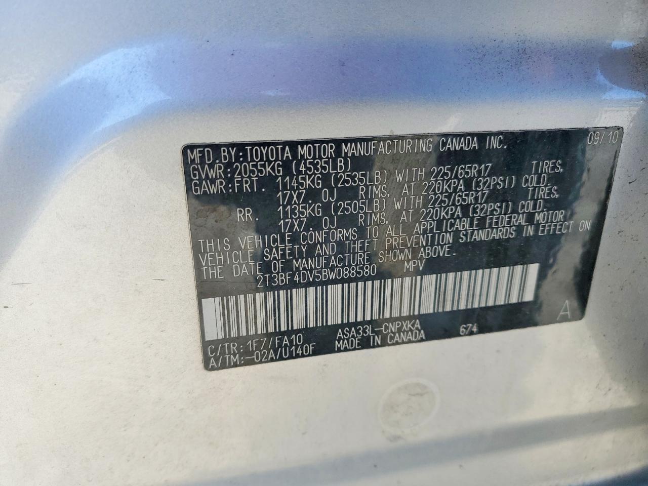 2011 Toyota Rav4 Base