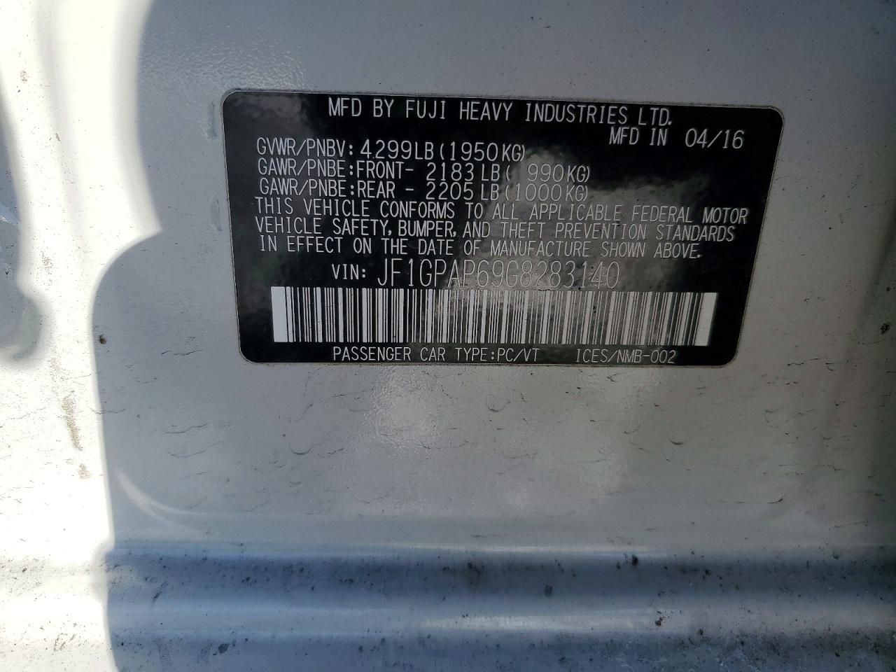 2016 Subaru Impreza Sport Premium