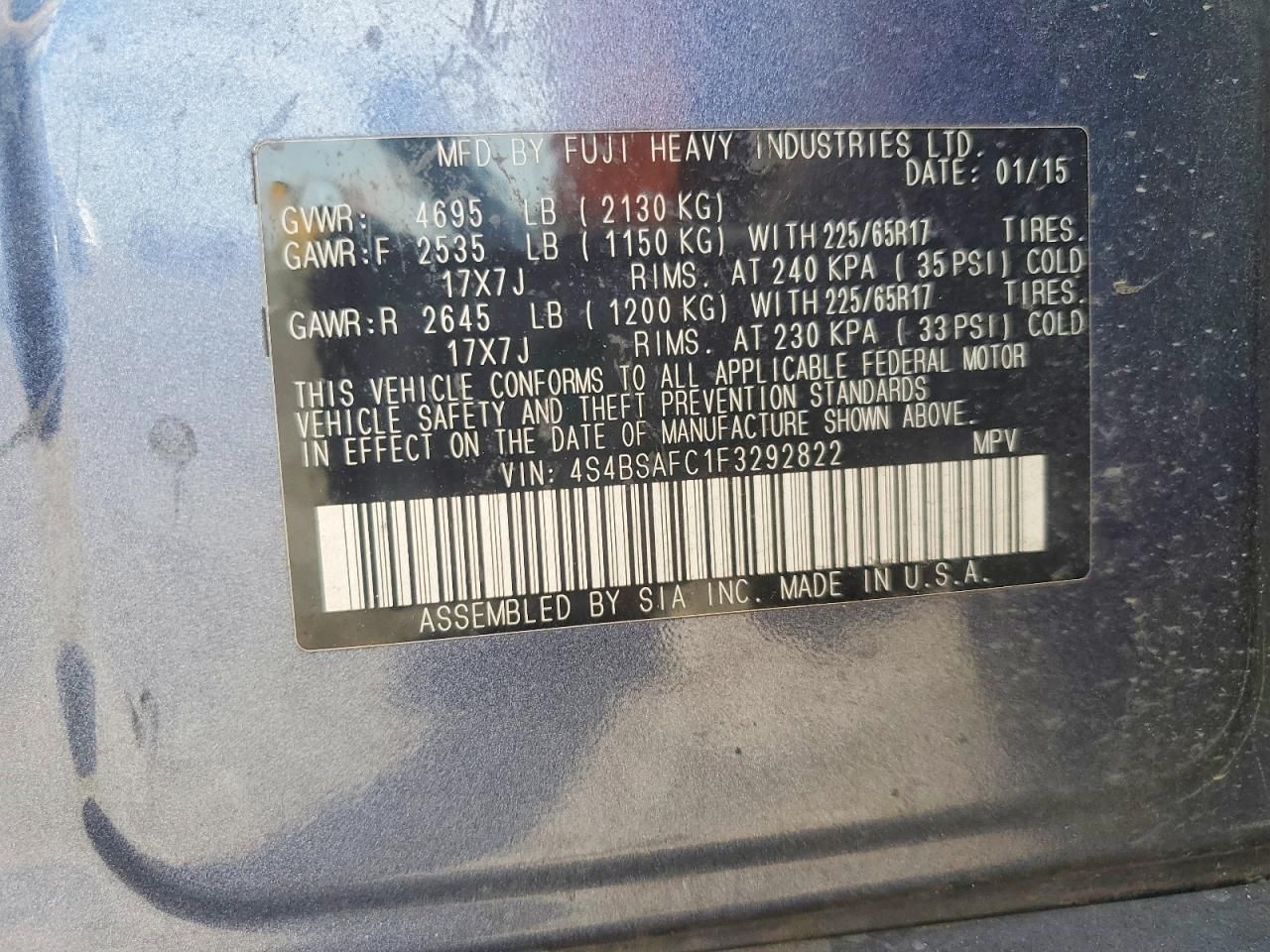 2015 Subaru Outback 2.5i Premium