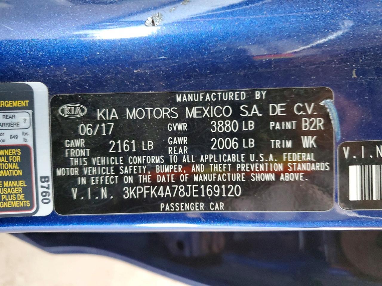 2018 KIA Forte lx