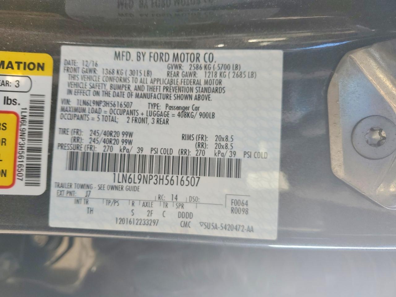 2017 Lincoln Continental Reserve